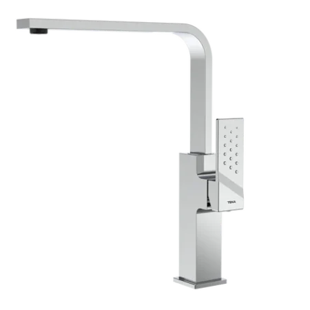 Teka Single Lever Kitchen Tap with slim swivel high spout and cube body