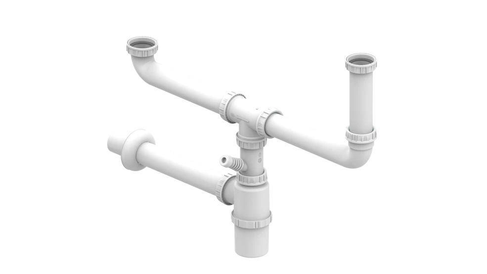 Teka Fittings For 1½b And 2b(Different Heights):Connection, Siphon, Pipe Towall + Decorative End Cap