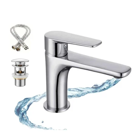 Milano Calli Basin Mixer Chrome With Pop Up Waste