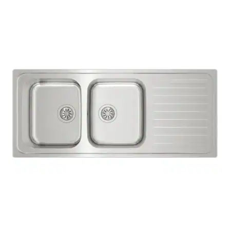 Teka Inset stainless steel sink with two bowls and one drainer 10119023